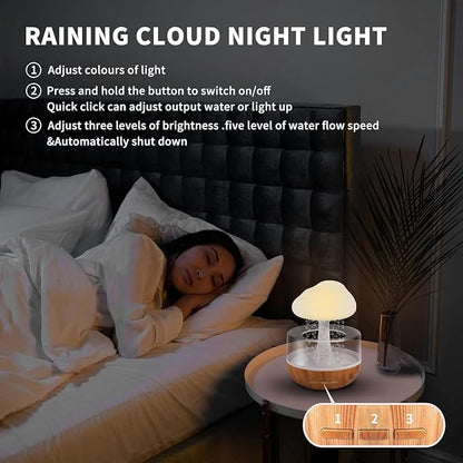 Raindrop cloud humidifier lamp diffuser